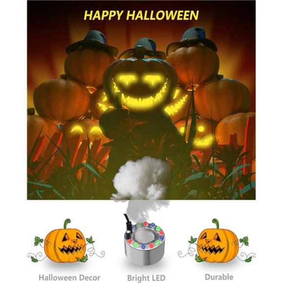 12 LED Ultrasonic Mist Maker with Splash Guard, Indoor Fountain Water Feature - Picture 3 of 7